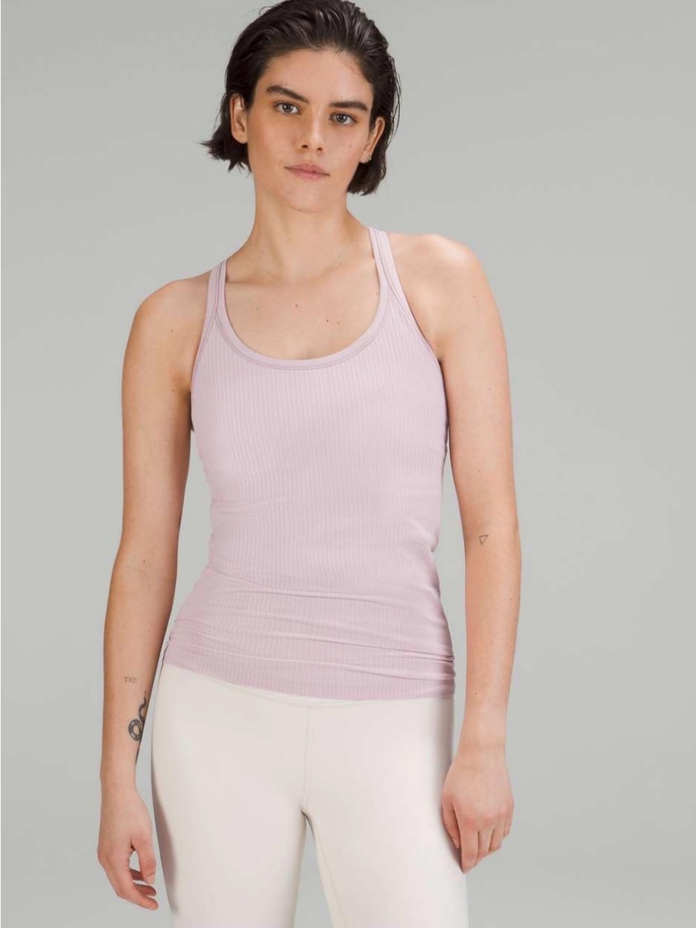 lululemon athletica Soft Pink Ribbed Racerback Tank